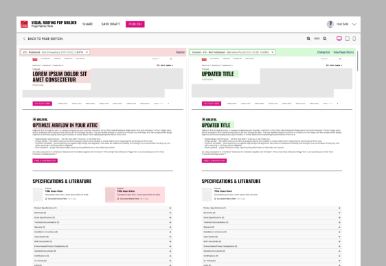 Page diff comparison