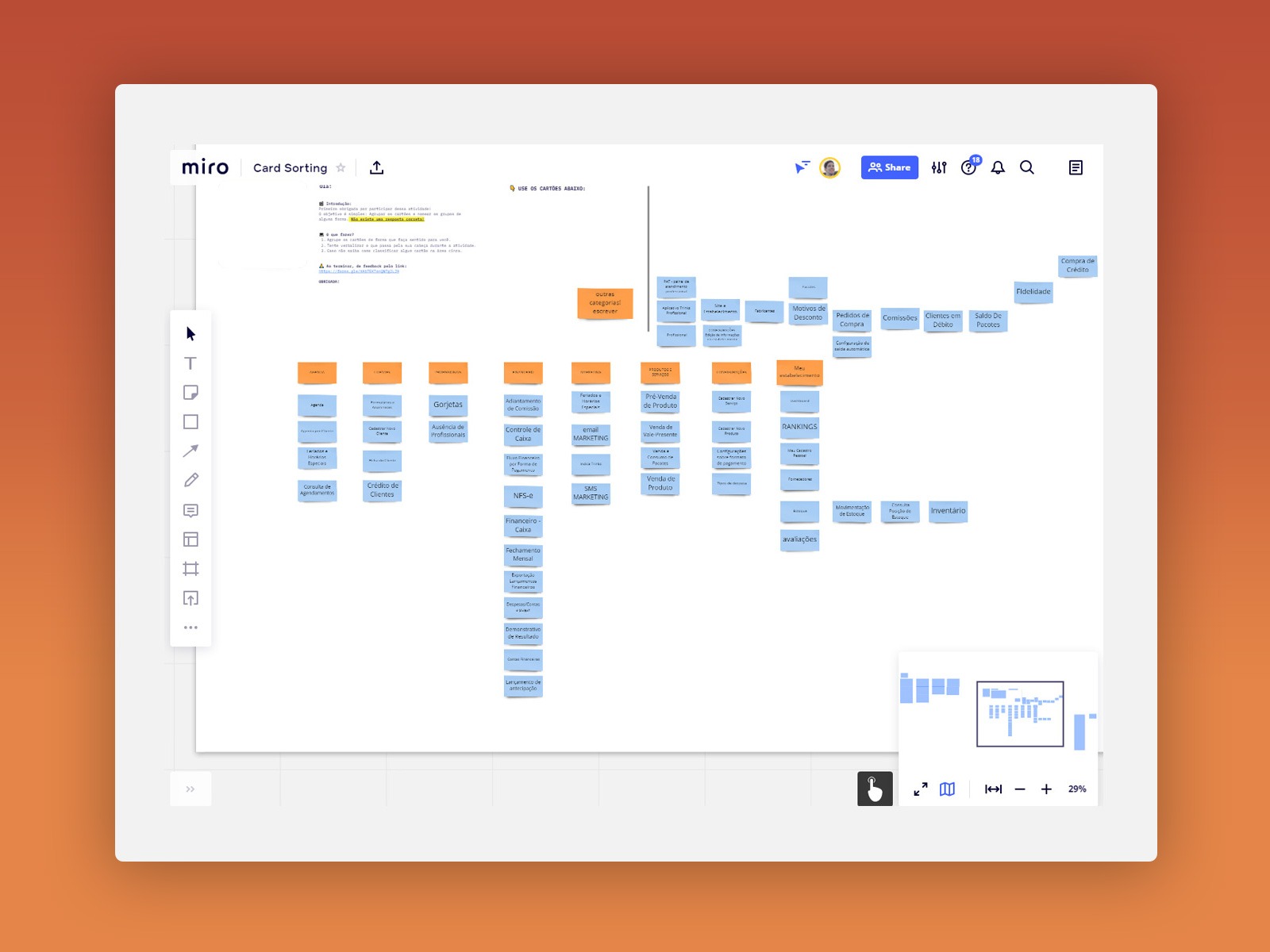 Card sorting activity