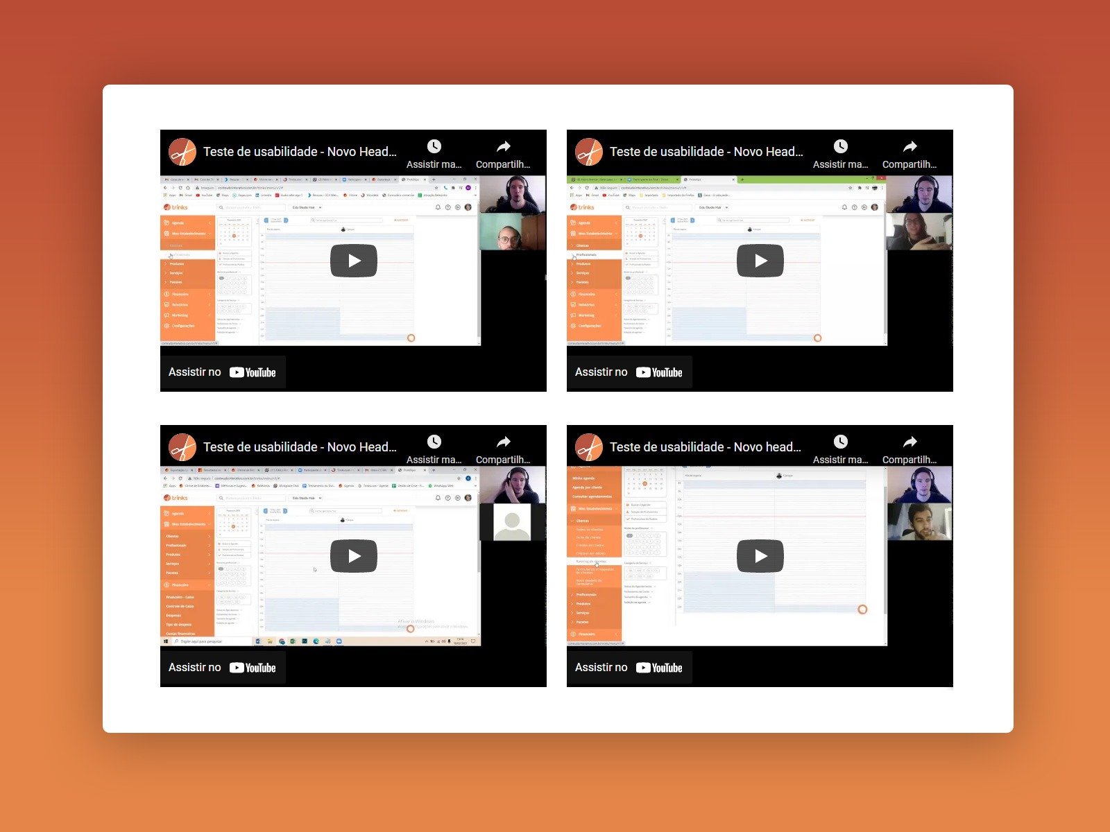 Usability testing sessions